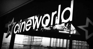 Image of Cineworld logo in black and white.